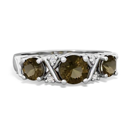 Jade Hugs And Kisses 14K White Gold ring R5016