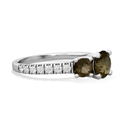 London Topaz Pave Trellis 14K White Gold ring R5500