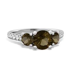 Onyx Pave Trellis 14K White Gold ring R5500