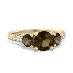 Tanzanite Pave Trellis 14K Yellow Gold ring R5500