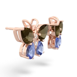 Smoky Quartz Butterfly 14K Rose Gold earrings E2215