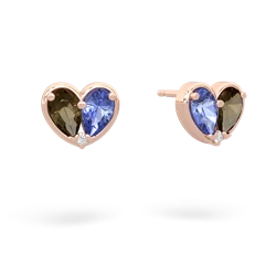 Smoky Quartz 'Our Heart' 14K Rose Gold earrings E5072