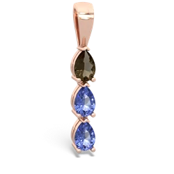 Smoky Quartz Dew Drops 14K Rose Gold pendant P2251