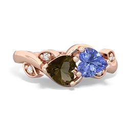 Smoky Quartz Floral Elegance 14K Rose Gold ring R5790