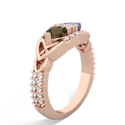 Smoky Quartz Sparkling Celtic Knot 14K Rose Gold ring R2645