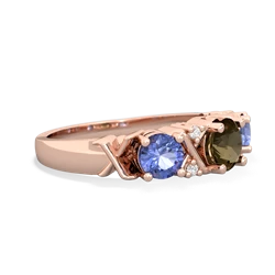 Smoky Quartz Hugs And Kisses 14K Rose Gold ring R5016