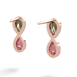 Smoky Quartz Infinity 14K Rose Gold earrings E5050