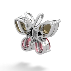 Smoky Quartz Butterfly 14K White Gold pendant P2215