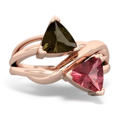 Smoky Quartz Split Band Swirl 14K Rose Gold ring R2341