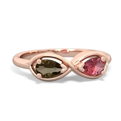 Smoky Quartz Infinity 14K Rose Gold ring R5050