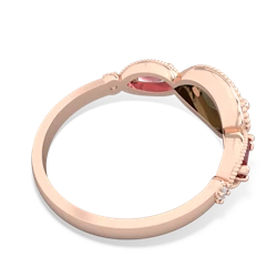 Smoky Quartz Milgrain Marquise 14K Rose Gold ring R5700