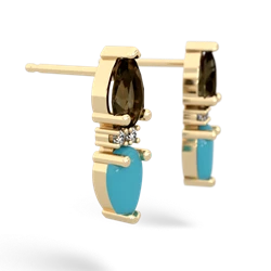 Smoky Quartz Bowtie Drop 14K Yellow Gold earrings E0865