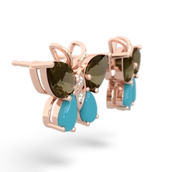 Smoky Quartz Butterfly 14K Rose Gold earrings E2215