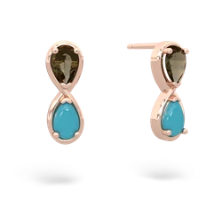 Smoky Quartz Infinity 14K Rose Gold earrings E5050