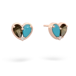 Smoky Quartz 'Our Heart' 14K Rose Gold earrings E5072