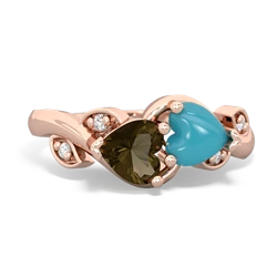 Smoky Quartz Floral Elegance 14K Rose Gold ring R5790