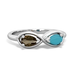 Smoky Quartz Infinity 14K White Gold ring R5050