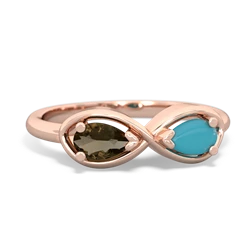 Smoky Quartz Infinity 14K Rose Gold ring R5050