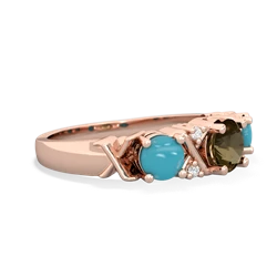 Smoky Quartz Hugs And Kisses 14K Rose Gold ring R5016