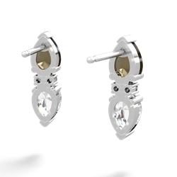 Smoky Quartz Bowtie Drop 14K White Gold earrings E0865