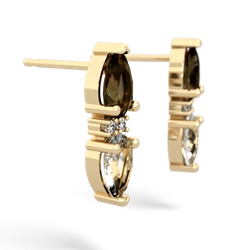 Smoky Quartz Bowtie Drop 14K Yellow Gold earrings E0865