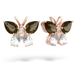 Smoky Quartz Butterfly 14K Rose Gold earrings E2215