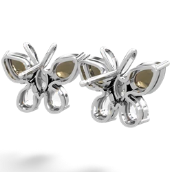 Smoky Quartz Butterfly 14K White Gold earrings E2215