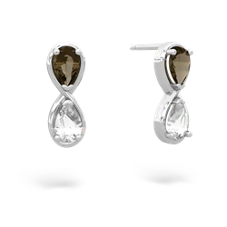 Smoky Quartz Infinity 14K White Gold earrings E5050