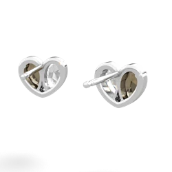 Smoky Quartz 'Our Heart' 14K White Gold earrings E5072