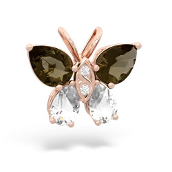 Smoky Quartz Butterfly 14K Rose Gold pendant P2215