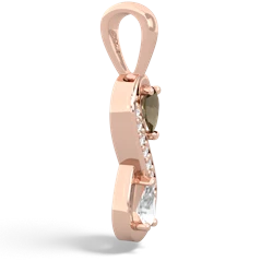 Smoky Quartz Diamond Infinity 14K Rose Gold pendant P5390