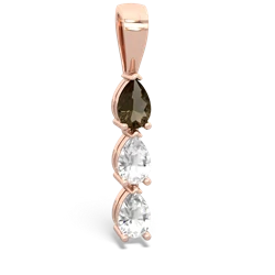 Smoky Quartz Dew Drops 14K Rose Gold pendant P2251