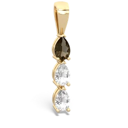 Smoky Quartz Dew Drops 14K Yellow Gold pendant P2251