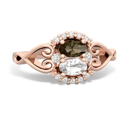 Smoky Quartz Love Nest 14K Rose Gold ring R5860