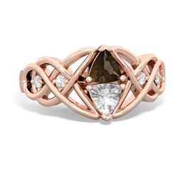 Smoky Quartz Keepsake Celtic Knot 14K Rose Gold ring R5300