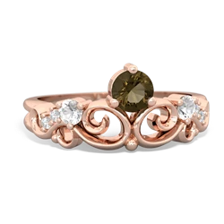 Smoky Quartz Crown Keepsake 14K Rose Gold ring R5740