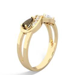 Smoky Quartz Diamond Infinity 14K Yellow Gold ring R5390