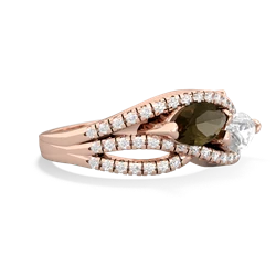 Smoky Quartz Diamond Rivers 14K Rose Gold ring R3070