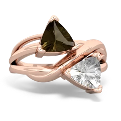 Smoky Quartz Split Band Swirl 14K Rose Gold ring R2341