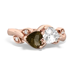 Smoky Quartz Floral Elegance 14K Rose Gold ring R5790
