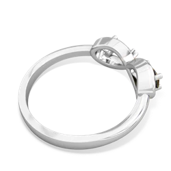 Smoky Quartz Infinity 14K White Gold ring R5050
