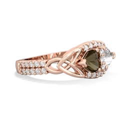 Smoky Quartz Sparkling Celtic Knot 14K Rose Gold ring R2645