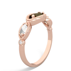 Smoky Quartz Milgrain Marquise 14K Rose Gold ring R5700