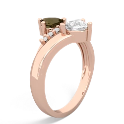 Smoky Quartz Heart To Heart 14K Rose Gold ring R2064