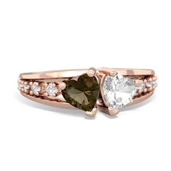 Smoky Quartz Heart To Heart 14K Rose Gold ring R3342