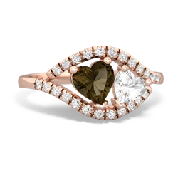 Smoky Quartz Mother And Child 14K Rose Gold ring R3010