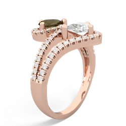 Smoky Quartz Diamond Dazzler 14K Rose Gold ring R3000