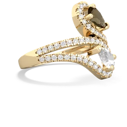 Smoky Quartz Diamond Dazzler 14K Yellow Gold ring R3000