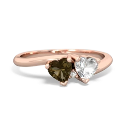 Smoky Quartz Sweethearts 14K Rose Gold ring R5260