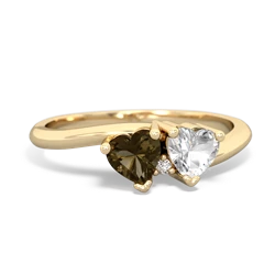 Smoky Quartz Sweethearts 14K Yellow Gold ring R5260